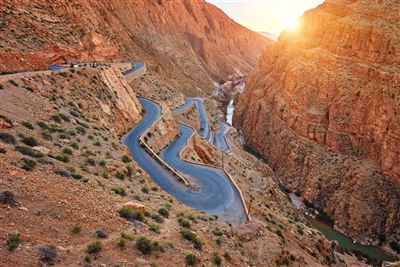 Dades Schlucht bei Sonnenuntergang